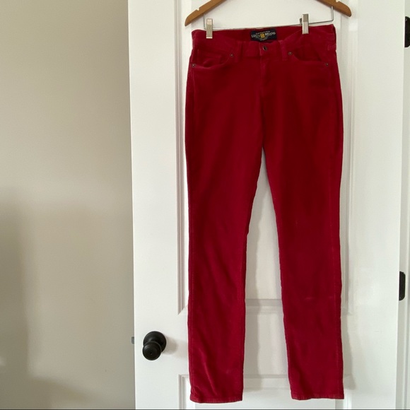 Lucky Brand Corduroy Size 6/28 Brick Red Skinny Jeans w MEASUREMENTS - Picture 5 of 10